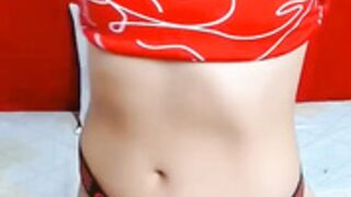 Amazing girl waving her belly