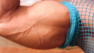 Fbb Unknown Blonde Muscle Posing Biceps Big Tits Nude