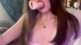 Sucking dildo video dressed as a bunny ????