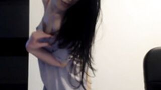 Alexys23 grey booty shorts tease
