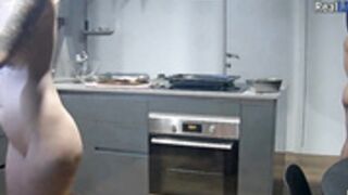 Marylin and Mati with Amalia dance kissing and have fun