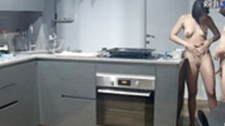 Marylin and Mati with Amalia dance kissing and have fun