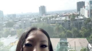 Asa Akira Window Masturbation show