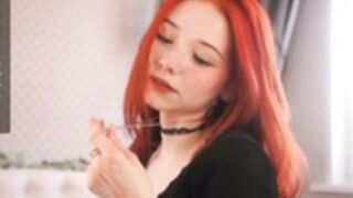Oki_dokie eye contact finger licking tease