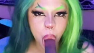 Creepysecretss Shego dildo blowjob