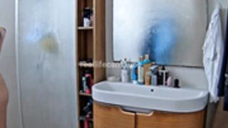 Selene is taking a shower, body is perfect