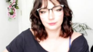 very pretty girl, lovely natural tits and glasses