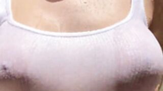 Lowelleffy - Showering in wet t-shirt