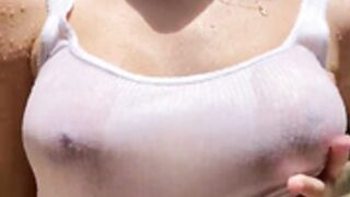 Lowelleffy - Showering in wet t-shirt