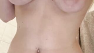 Shy gal with big tits
