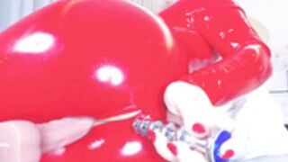 Wildtequilla - Fuckmachine and Squirt in red latex