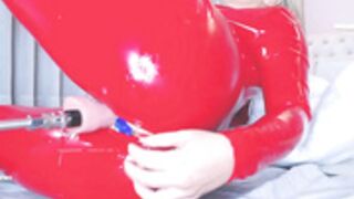 Wildtequilla - Fuckmachine and Squirt in red latex