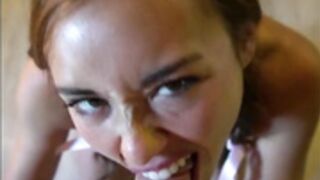 Sexy Young Slut Gets on her Knees to please Daddy