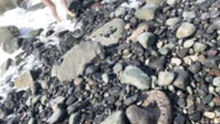 Juliaiva nude on beach slow mo waves