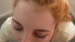 Penny petite face covered in cum