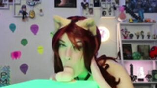 animeannie dildo blowjob & deepthroat