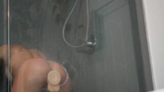Aspen enjoys a dildo in the shower