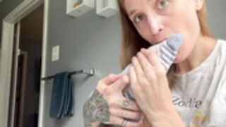 Soccer sock self foot worship 1