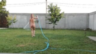 BESP - Watering the garden and seductive banana eating