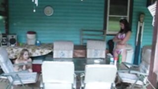 ENF Lost swimsuit in pool