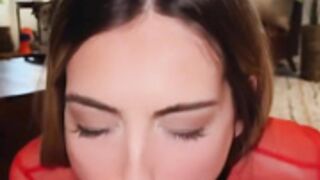 Hot girl in boots catch guy masturbating and helps him