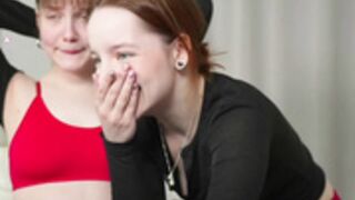 Mia and París sexy gemini public show part 1