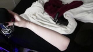 Lilypixel sucks dildo
