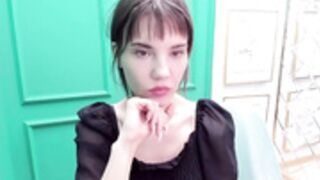 Extremely Shy Librarian Style Brunette in TIghts