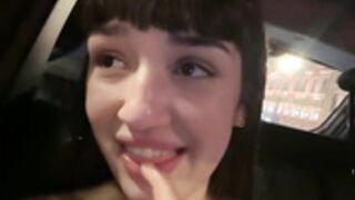 Sophie Avory flashing in car 2024-08-26