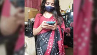 Cute@Tara pussy play saree