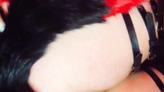 Pup hood knotty fuck machine