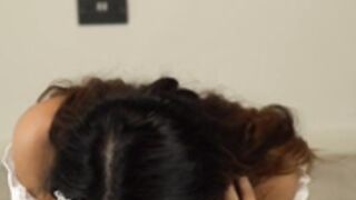 Sexy Indian girl stroke cock with tits and hands