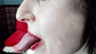 jaqueline teases with her tong