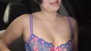 Claire strips in the car at night 2