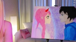 VonnaLein Showing her painting