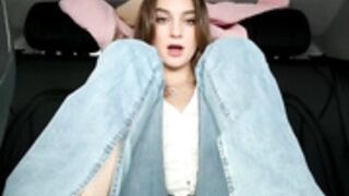 -AngelAri- Deepthroat In The Car At Public Parking