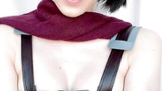 evvils short hair Mikasa belt bondage