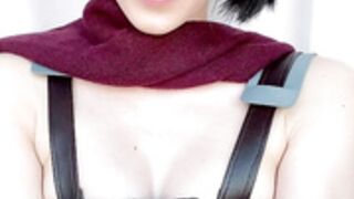evvils short hair Mikasa belt bondage