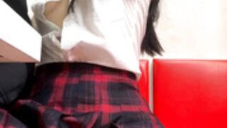 Mina-Mi Masturbating Pussy In A Public Coffee Shop