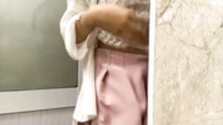 Mina-Mi Pee In Coffee Washroom