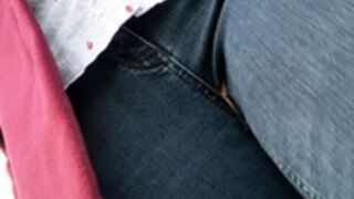 Emily Bee - Risky walk & squirt x6 in ripped jeans