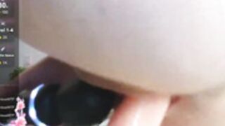 Emiliya_Cute Riding Dildo Domi Cream Leaking Down Leg