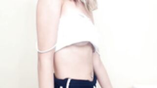 Pureasa dancing in sexy athletic wear then less