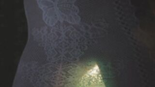 lesi_moonie wearing white Dress no underwear