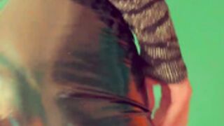 ASMR Latex Wet Look Leggings Scratching and Tapping