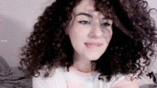 Cute blue eyed brunette brookchills big ass curly hair