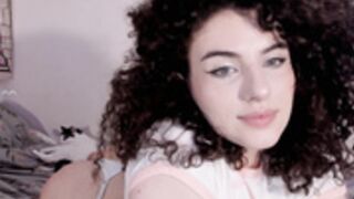 Cute blue eyed brunette brookchills big ass curly hair