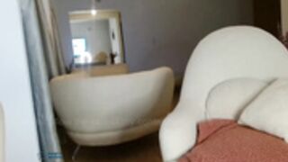 lovely babe tries on different boots