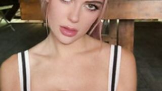 TheRealOliviaMae OF BG Cheerleader BJ With Cum On Boobs
