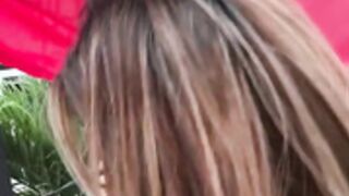 Dianita_1988 squirts on people from her balcony part 2